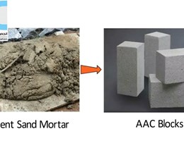 مقایسه اجمالی بین اجرای ملات سنتی و چسب AAC